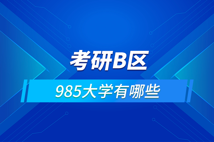 b區(qū)985大學(xué)有哪些