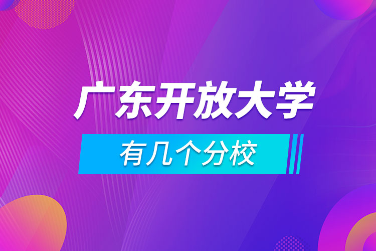 廣東開放大學(xué)有幾個(gè)分校