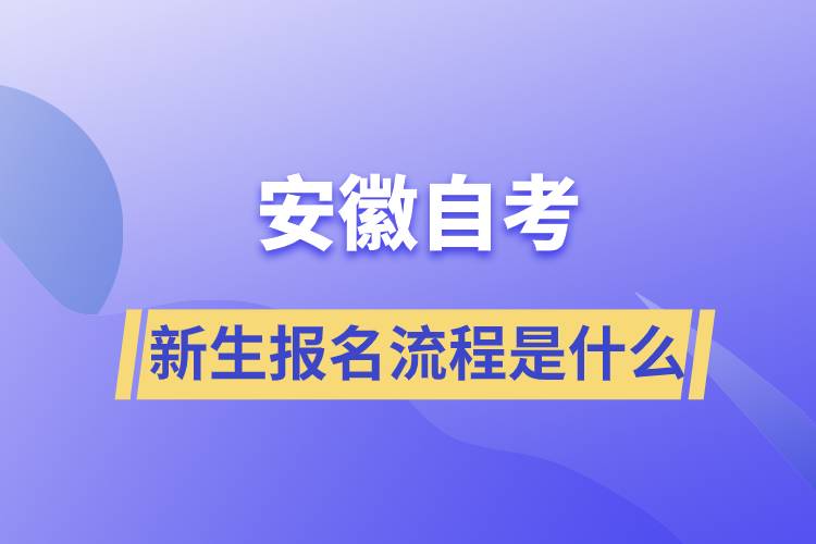 安徽自考新生報(bào)名流程是什么