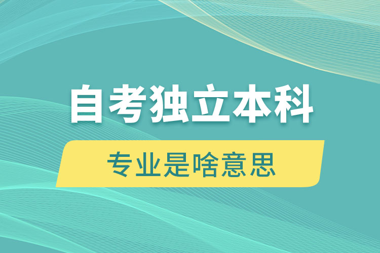 自考獨(dú)立本科專業(yè)是啥意思