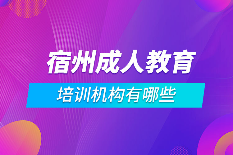 宿州成人教育培訓機構(gòu)有哪些