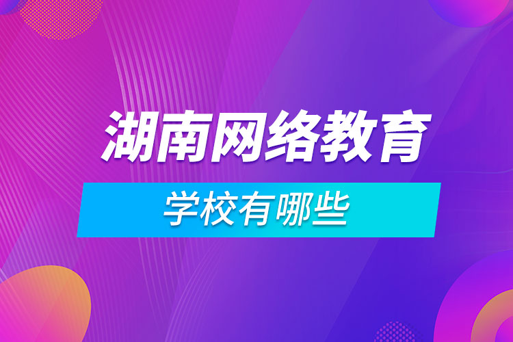 湖南網(wǎng)絡教育學校有哪些