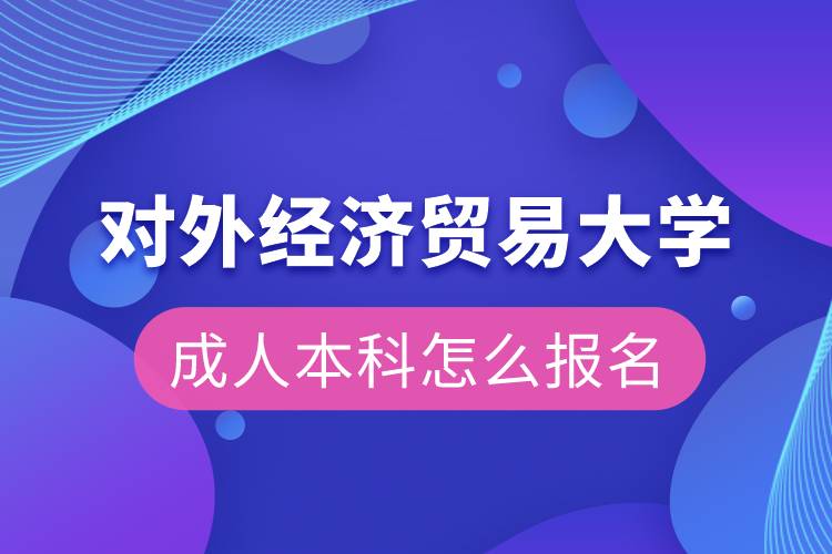 對外經濟貿易大學成人本科怎么報名