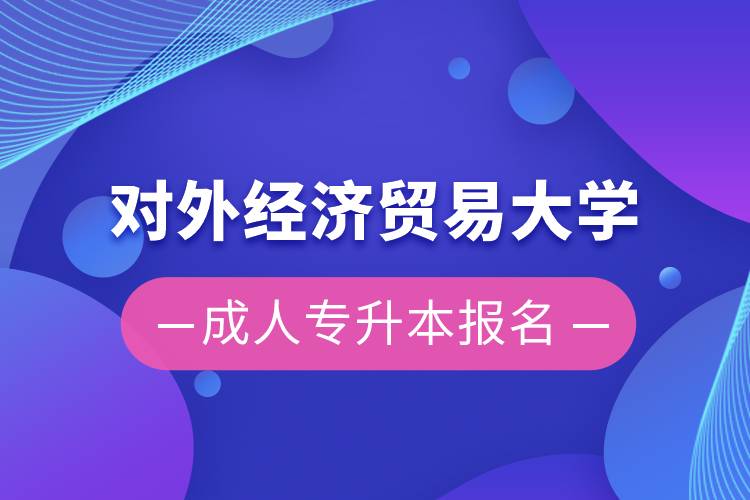 對外經(jīng)濟貿(mào)易大學成人專升本報名