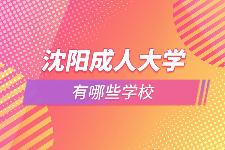 沈陽成人大學(xué)有哪些專業(yè)學(xué)校