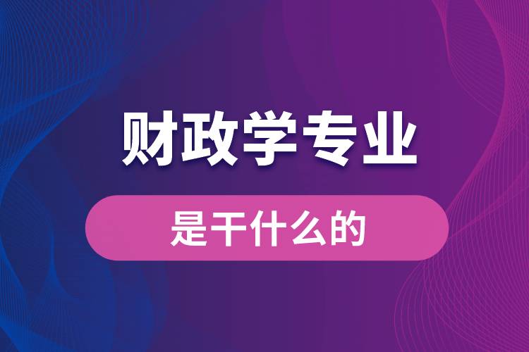 財政學(xué)專業(yè)是干什么的