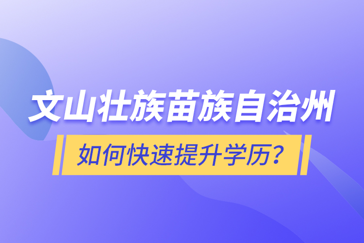 文山壯族苗族自治州如何快速提升學歷？