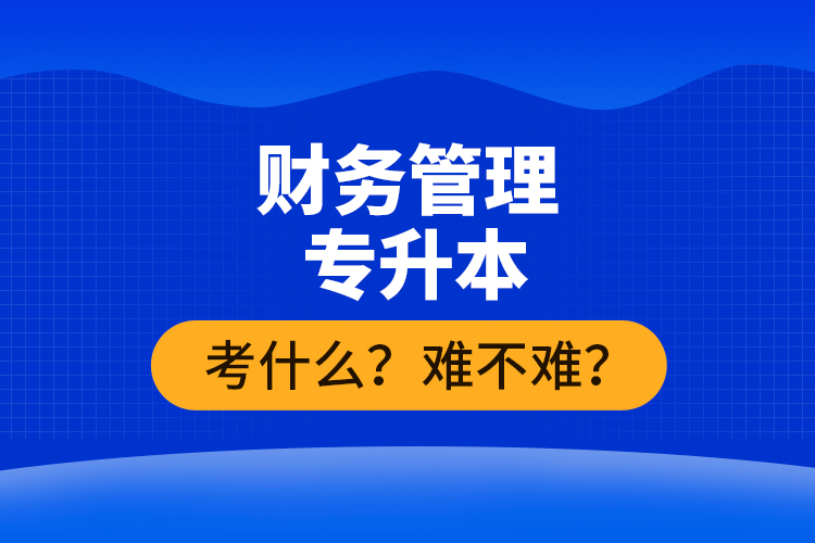 財務(wù)管理專升本考什么？難不難？