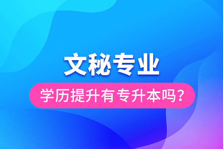 文秘專業(yè)學(xué)歷提升有專升本嗎？