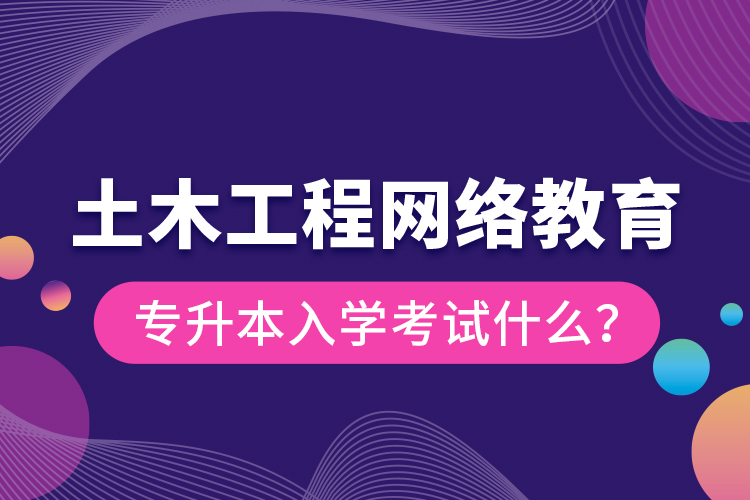 土木工程網(wǎng)絡(luò)教育專升本入學(xué)考試什么？