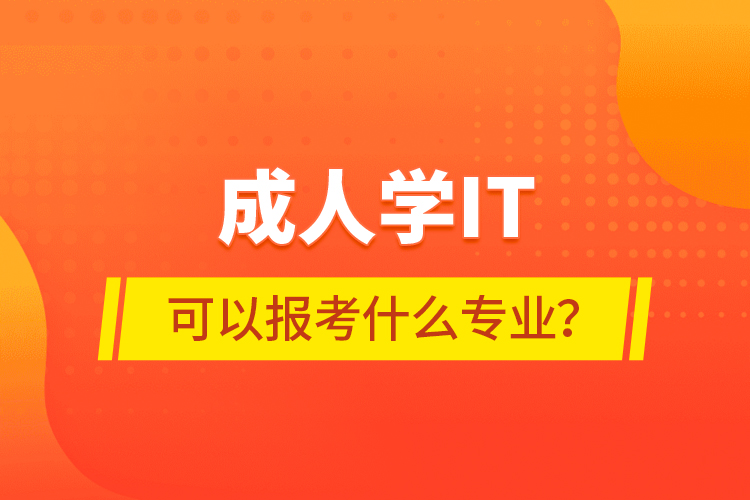 成人學(xué)IT可以報(bào)考什么專(zhuān)業(yè)？