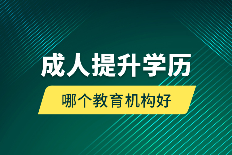 成人提升學(xué)歷哪個(gè)教育機(jī)構(gòu)好