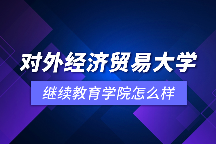 對外經(jīng)濟貿(mào)易大學繼續(xù)教育學院怎么樣