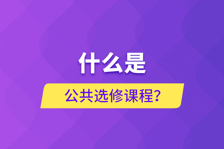 什么是公共選修課程？