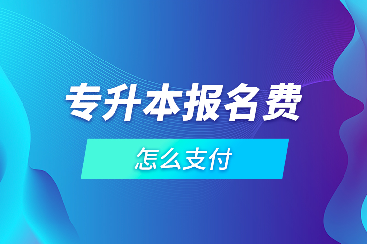 專升本報名費(fèi)怎么支付