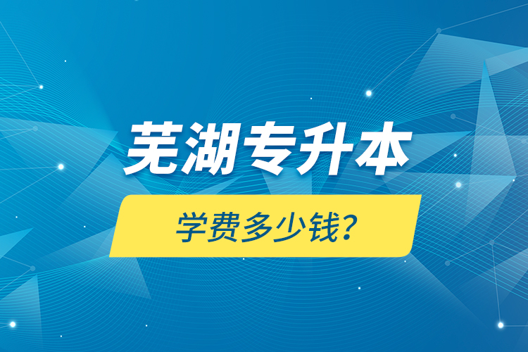 蕪湖專升本學(xué)費多少錢？