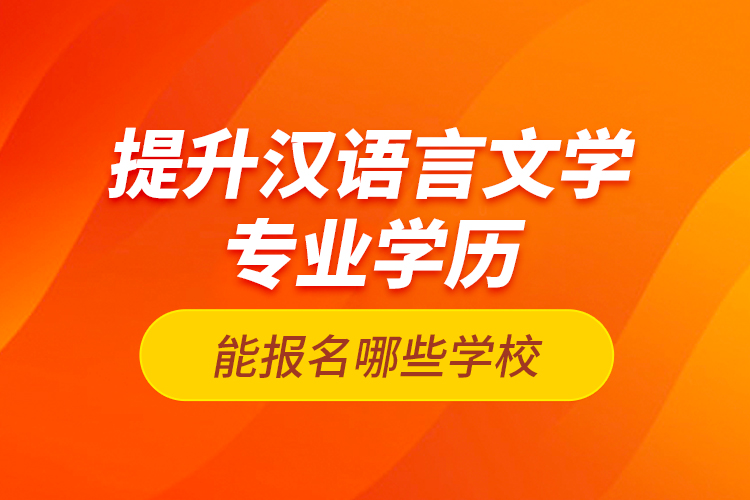 提升漢語言文學(xué)專業(yè)學(xué)歷能報(bào)名哪些學(xué)校