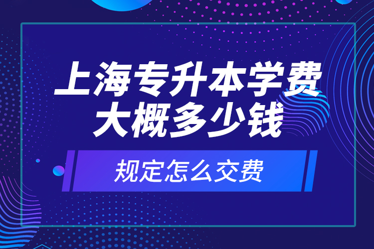 上海專升本學(xué)費(fèi)大概多少錢？規(guī)定怎么交費(fèi)？