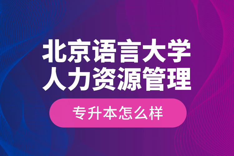 北京語(yǔ)言大學(xué)人力資源管理專升本怎么樣？