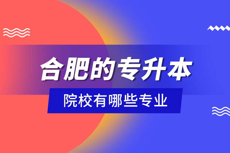 合肥的專升本院校有哪些專業(yè)？