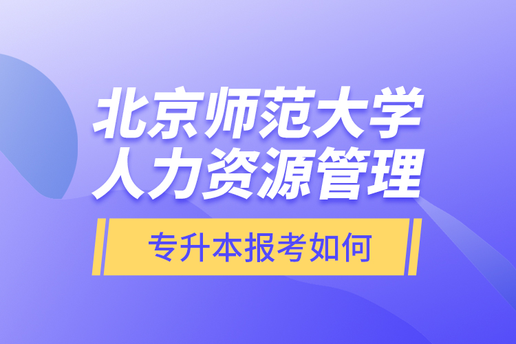 北京師范大學(xué)人力資源管理專升本報考如何？